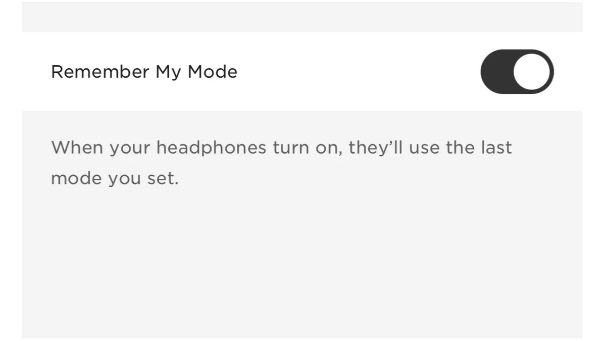 Bose QuietComfort Ultra Headphones – remember my mode